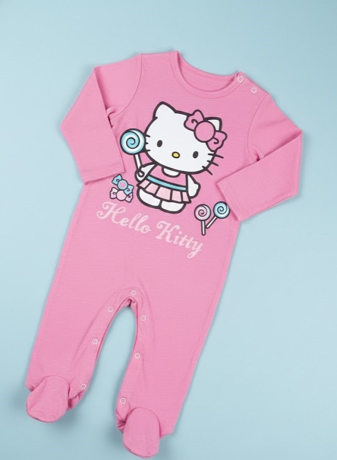 هالو كيتي أفرول قطني بأكمام طويلة بتصميم هالو كيتي للبنات من كيدز تي في - Image 1