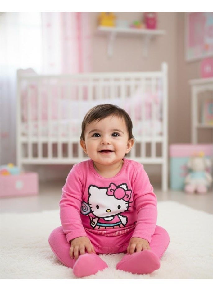 هالو كيتي أفرول قطني بأكمام طويلة بتصميم هالو كيتي للبنات من كيدز تي في - Image 2