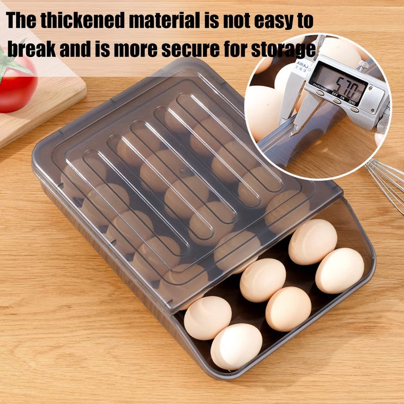 Hypexa Hypexa Egg Holder for Refrigerator 36 Egg StorageAutomatic Rolling Egg Container for Refrigerator Clear Plastic Egg Storage Container Bin Egg Tray for Refrigerator Large Capacity 2 Layer  - Image 5