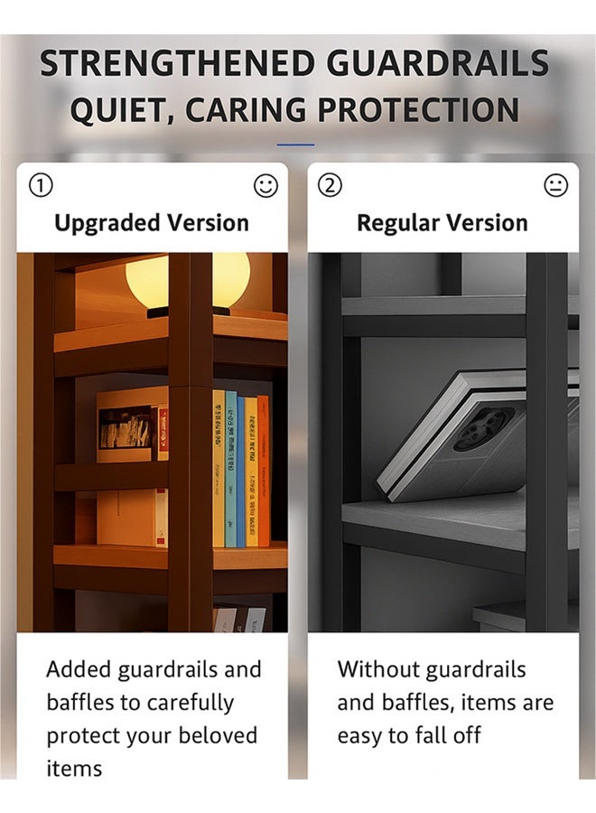 keke 6 Layer Modern Multifunctional Bookshelf with Wall Mounted and Floor Standing Design 80 CM - Image 3