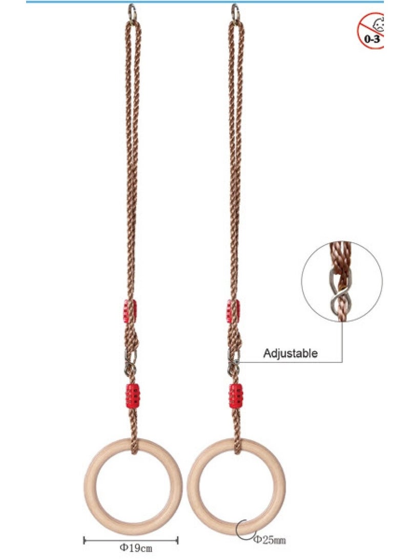 RBWTOYS RBWTOYS Children Swing Rings, Safe Fastness Fine Workmanship Natural Wood Swing Rings for Outdoors  - Image 1