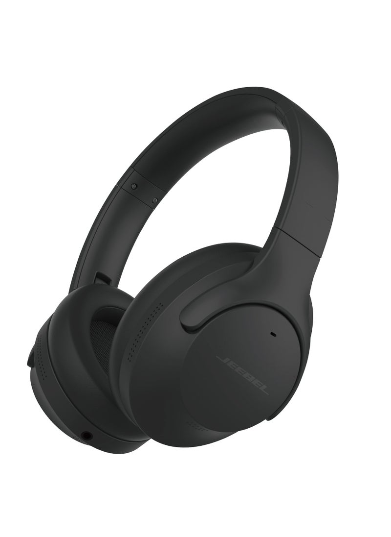 Jeebel - Wireless BT Stereo Noise Cancelling Headphone ANC 250mAh Battery 14 Hours Playtime USB-C Fast Charging Black - Image 1