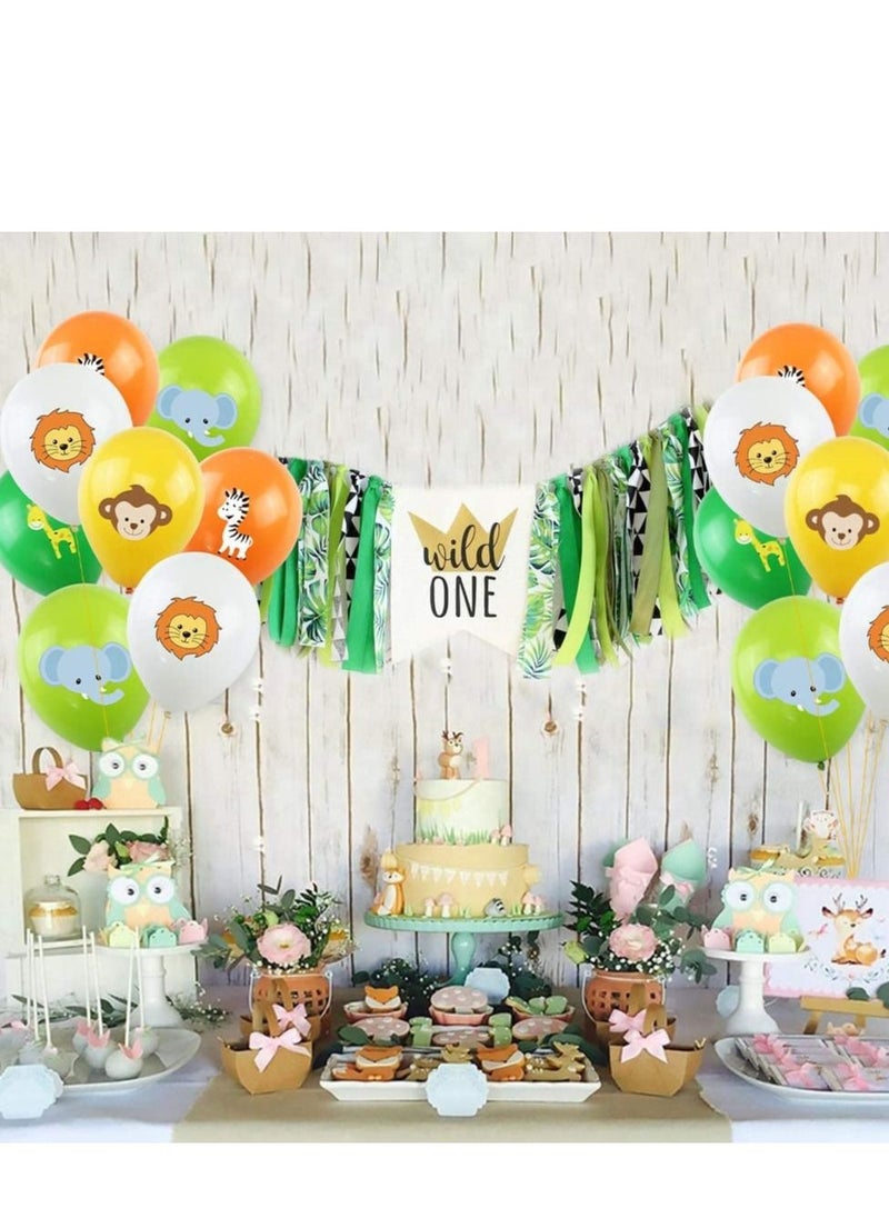 Party Propz BrainGiggles Multicolor 10pcs  Jungle Animal Latex Balloons  - Image 5