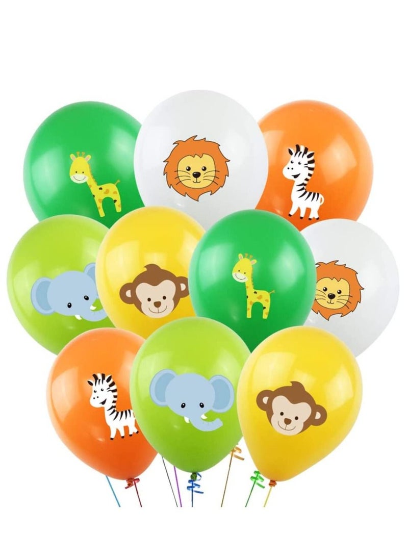 Party Propz BrainGiggles Multicolor 10pcs  Jungle Animal Latex Balloons  - Image 1