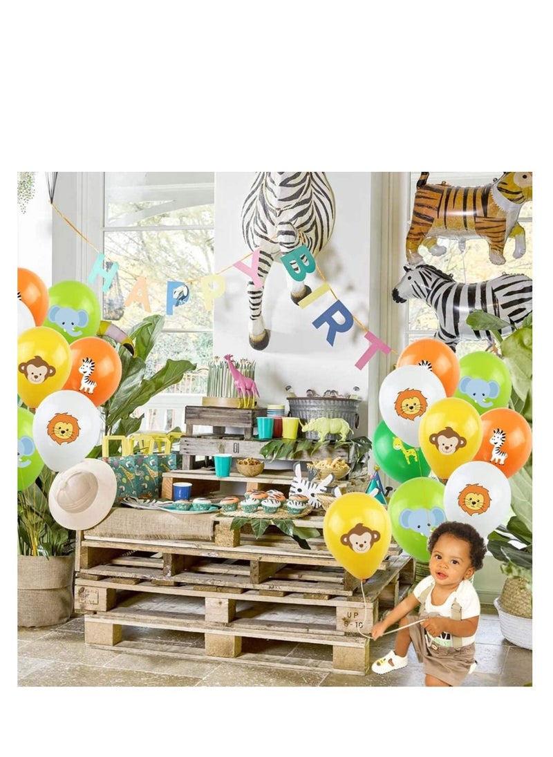 Party Propz BrainGiggles Multicolor 10pcs  Jungle Animal Latex Balloons  - Image 4