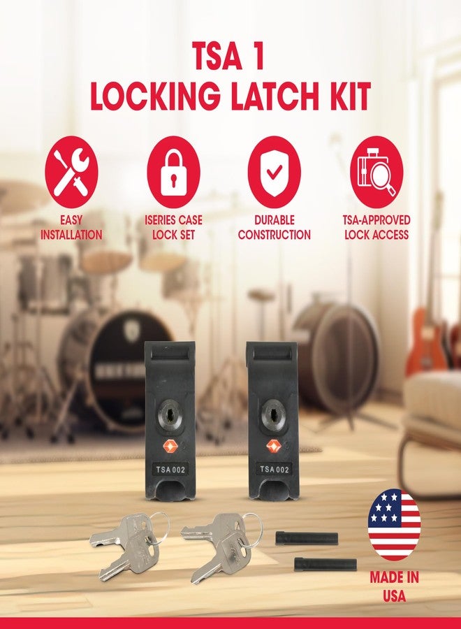 SKB TSA 1 Locking Latch Kit for iSeries Cases, Travel Approved Lock Set with Keys and Replacement Pins, Easy Install Upgrade for Luggage Security - Image 2