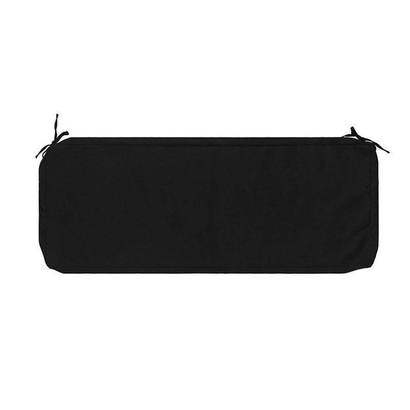 FUNHOME Outdoor Bench Cushion Cover 48 x18 x 3 inchWater Resistant Cover with ZipperTiesFadeResistant SlipcoverPatio Porch Swing Cushion Cover Replacement OnlyNo InsertBlack