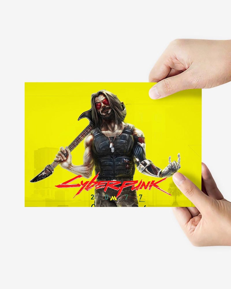 Myxtur Cyberpunk 2077 Johnny Silverhand Metal Poster A5