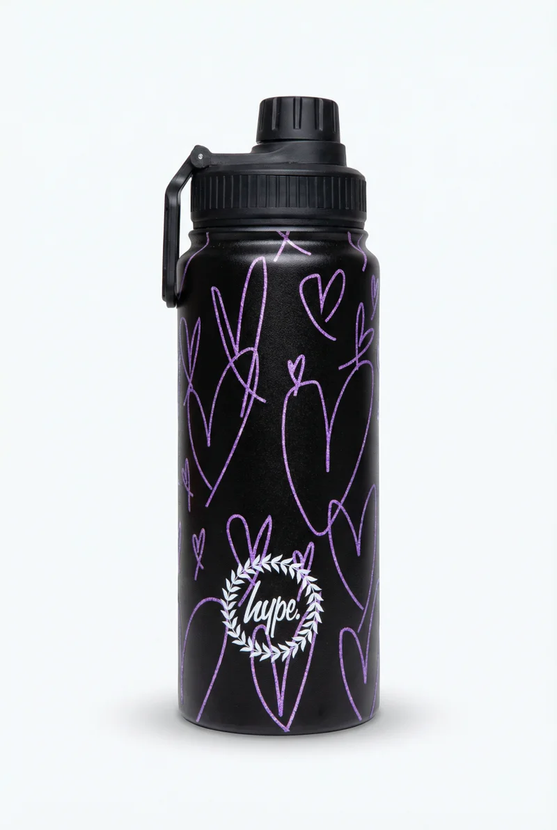 چاست هايب HYPE Water Bottle Purple Glitter Scribble