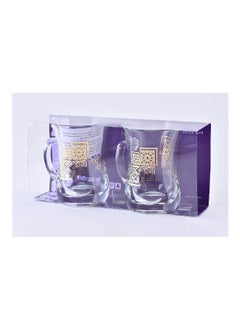 Dimlaj 2-Piece Dishwasher Safe Glass Coffee Mug Set Clear and Gold DJ-42746 