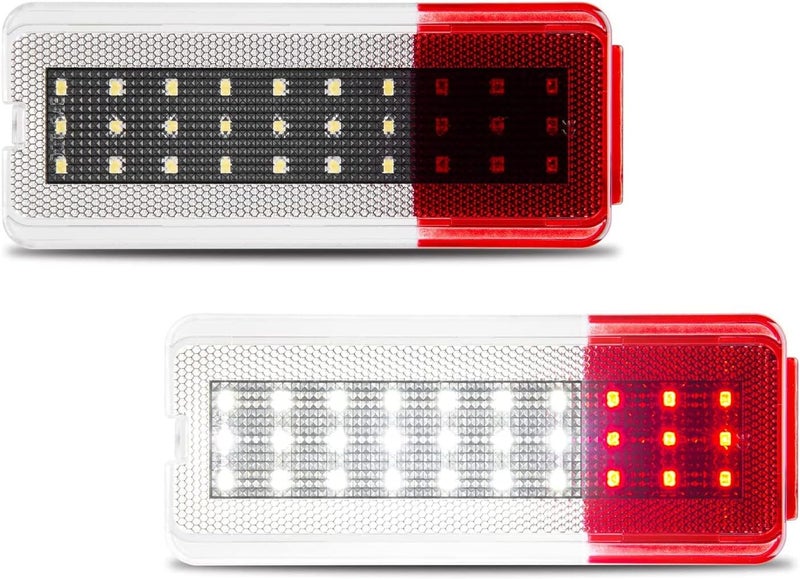 GemPro LED Interior Door Reflector Lights for Ford F250 F350 F450 F550 1999-2007 & Excursion 2000-2005 - 2PCS (Red & White) - Image 1