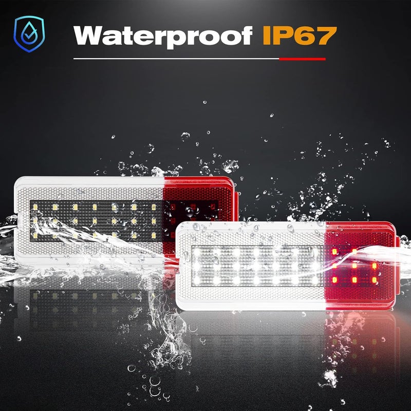 GemPro LED Interior Door Reflector Lights for Ford F250 F350 F450 F550 1999-2007 & Excursion 2000-2005 - 2PCS (Red & White) - Image 4