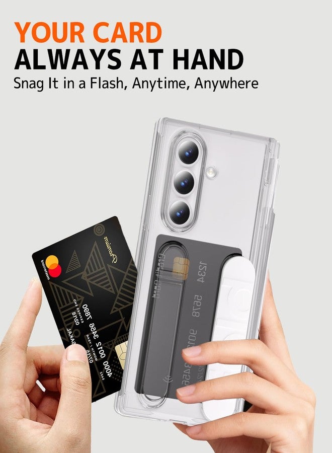 NINKI Transparent Strap for Samsung Galaxy Z Fold 7 Case with S Pen Holder & Stylus, Built-in Wallet with Card Holder, Hard Kickstand Screen Protector Cover for Samsung Z Fold 7 Case S Pen Slot Clear - Image 2
