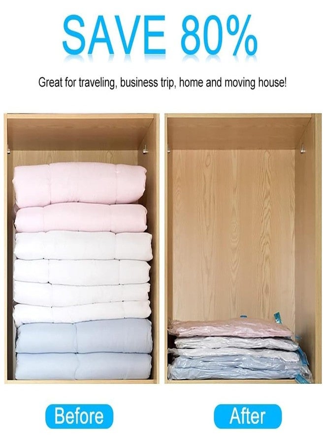 RUSTIC LINEN Vacuum Storage Bags Set – 5 Pcs Compression Bags with Suction Pump & Shirt Clips | Space Saver Bags for Clothes, Blankets & Travel - Image 4