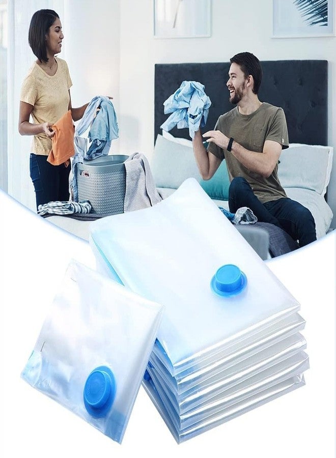 RUSTIC LINEN Vacuum Storage Bags Set – 5 Pcs Compression Bags with Suction Pump & Shirt Clips | Space Saver Bags for Clothes, Blankets & Travel - Image 1