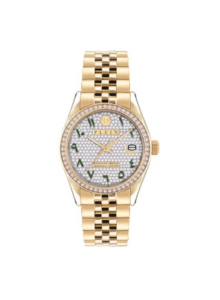 Date Superlative Women's 38mm Luxury Timepiece,  Colossal Gold Case, Crystal-Encrusted Bezel, Vibrant Emerald Arabic Numerals - pzsku/Z48215B30BBF50491F6CCZ/45/_/1729156863/75b1ca86-56ab-4bcb-9152-6c0cb507f81f