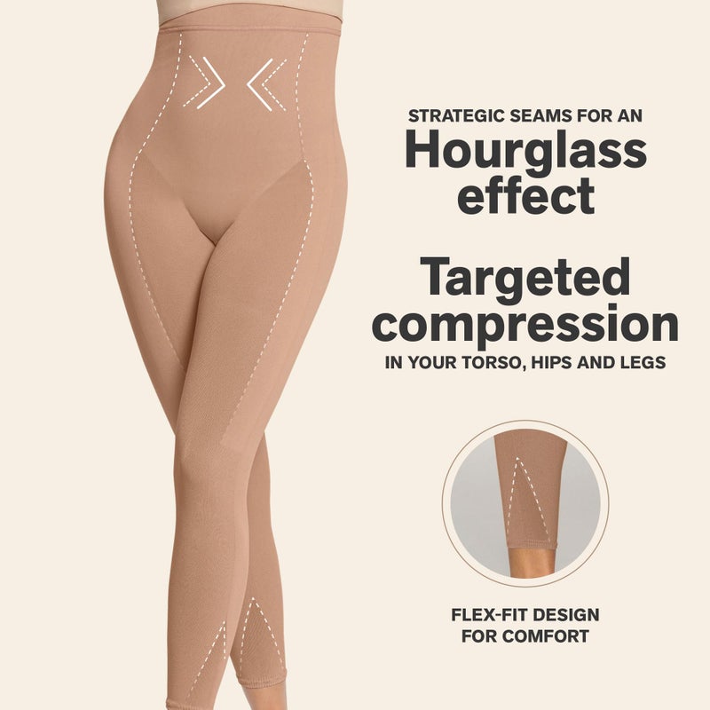 Leonisa Invisible Body with Leg Compression and Butt Lift, beige, petitB - Image 2