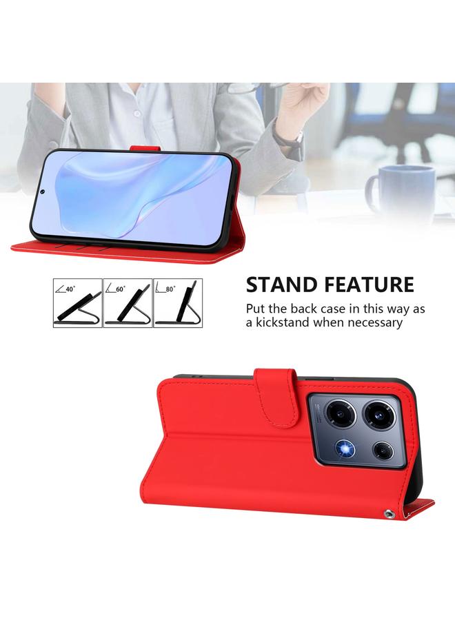 Zaboon Case For Infinix Note 30 VIP Skin Feel Solid Color Leather Phone Case with Lanyard - Image 3