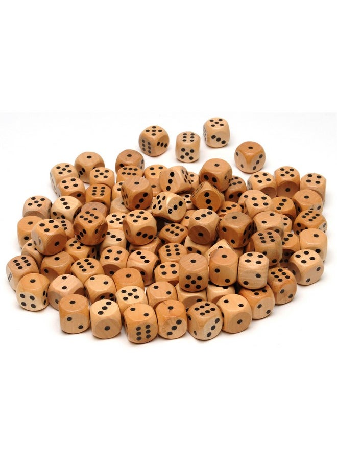 WE Games WE Games Wooden Dice Set with Rounded Corners - Pack of 100 Bulk Dice, 16mm Dice, Black Pips for Board Games, Gaming Dice Sets, Standard 6 Sided Dice Set for Adults  - Image 1