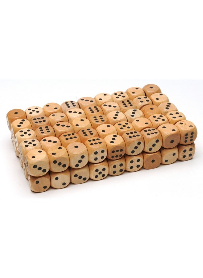 WE Games WE Games Wooden Dice Set with Rounded Corners - Pack of 100 Bulk Dice, 16mm Dice, Black Pips for Board Games, Gaming Dice Sets, Standard 6 Sided Dice Set for Adults  - Image 2