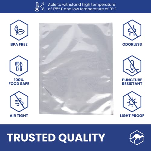 Wallaby 50 Count 1-Quart Mylar Bags with Labels, 5 Mil Total Thickness Long-Term Food Storage Pouches, 7x10 Heat-Sealable Airtight Packaging - Silver - Image 5