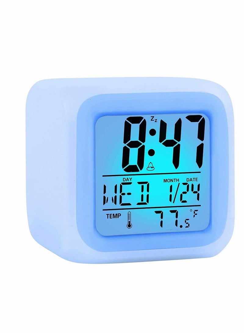 Captaintech Kids Alarm Clock Wake Up Easy Setting Digital Travel, Large Display Time-Date-Alarm, Bedside Clock Handheld Size, LED Night Light Clock, Gift Idea - Image 1