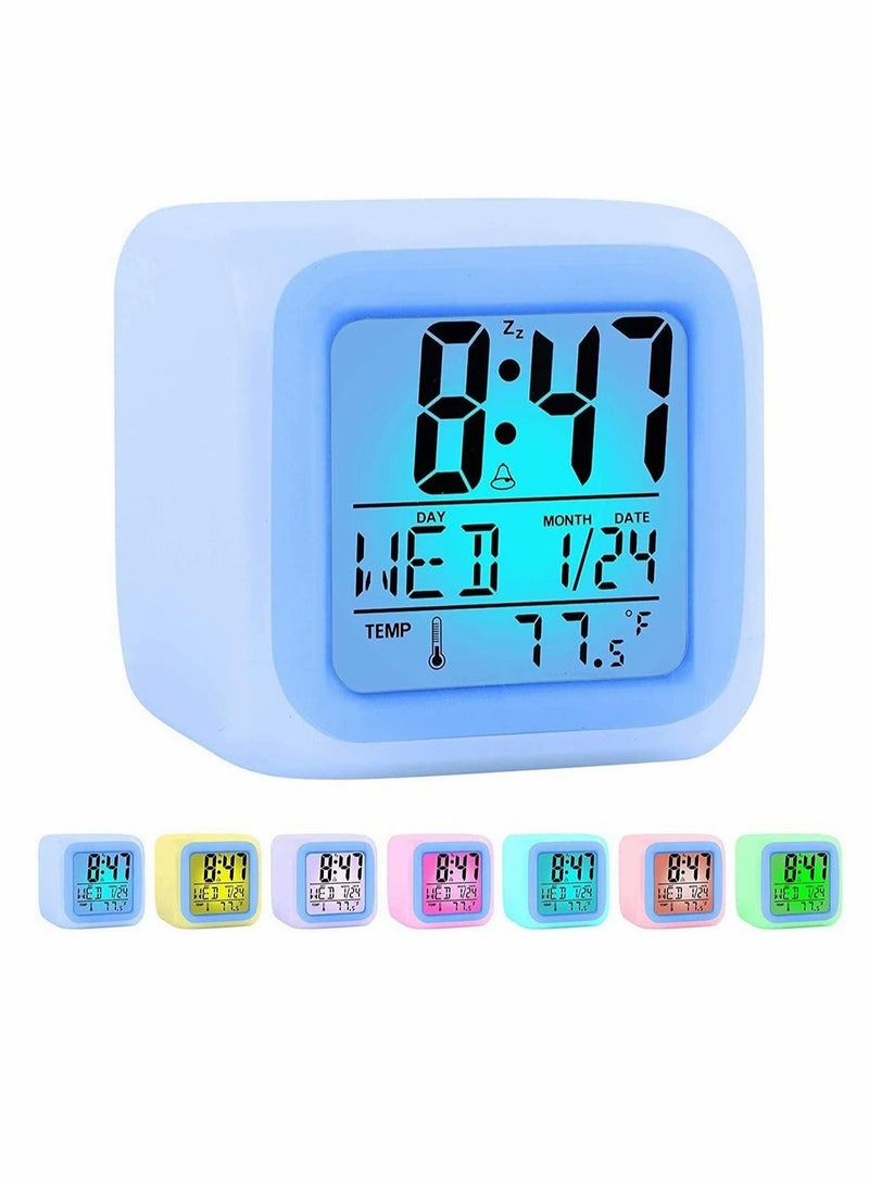 Captaintech Kids Alarm Clock Wake Up Easy Setting Digital Travel, Large Display Time-Date-Alarm, Bedside Clock Handheld Size, LED Night Light Clock, Gift Idea - Image 2