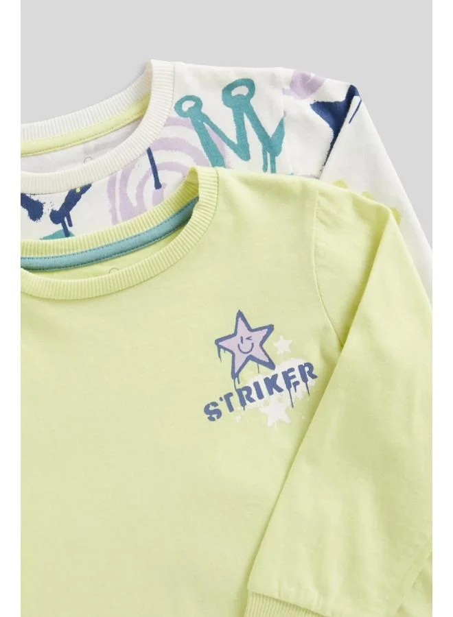 mothercare 2 Pack Smiles and Football Pyjamas
