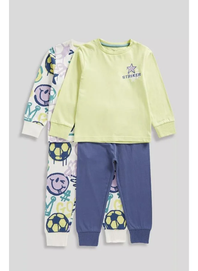 mothercare 2 Pack Smiles and Football Pyjamas