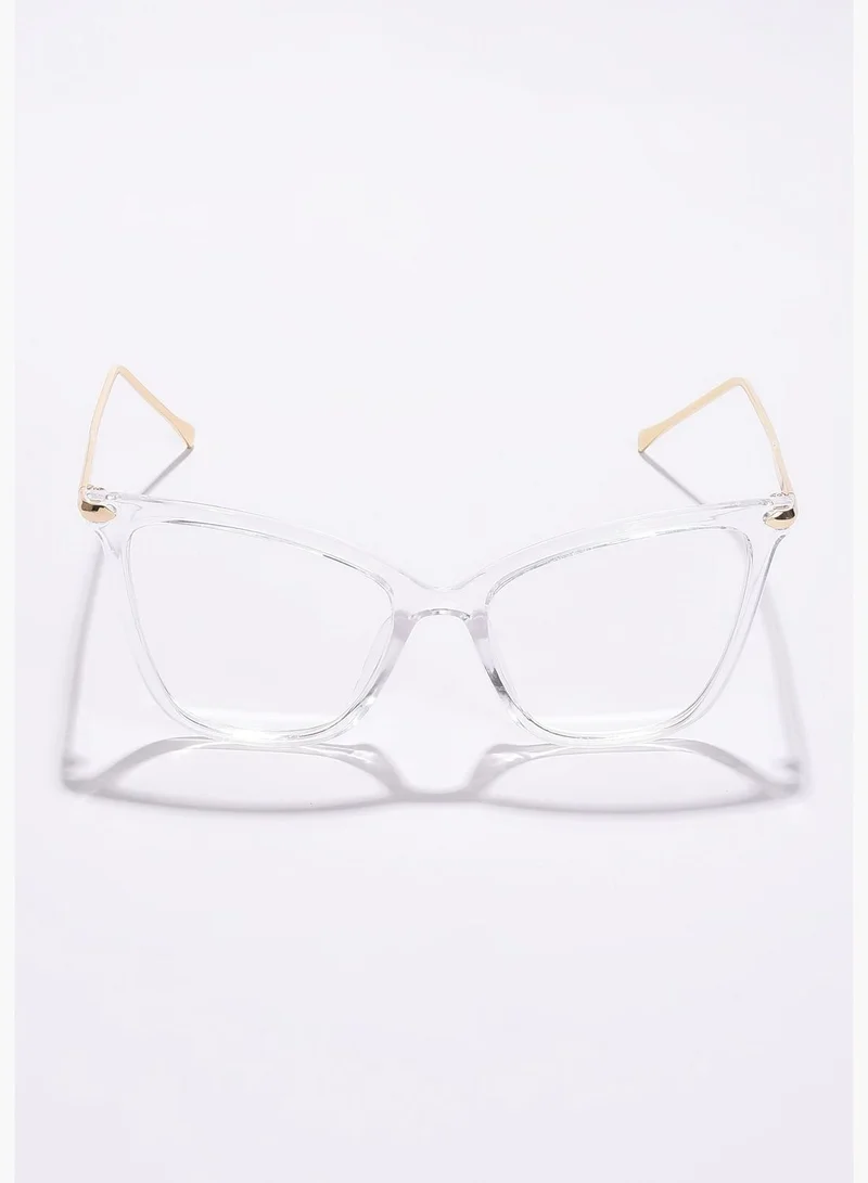 Haute Sauce Women Clear Lens Gold-Toned Cateye Sunglasses