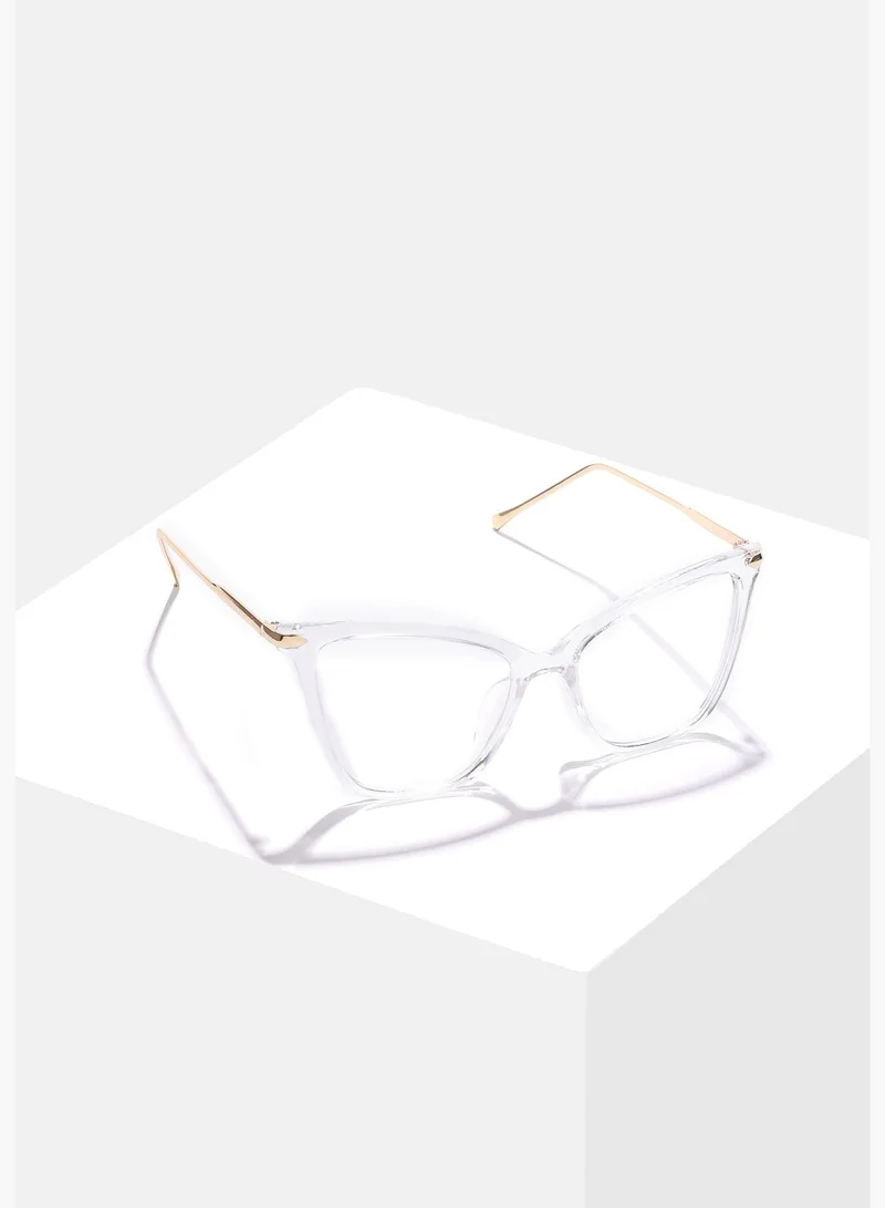 Haute Sauce Women Clear Lens Gold-Toned Cateye Sunglasses