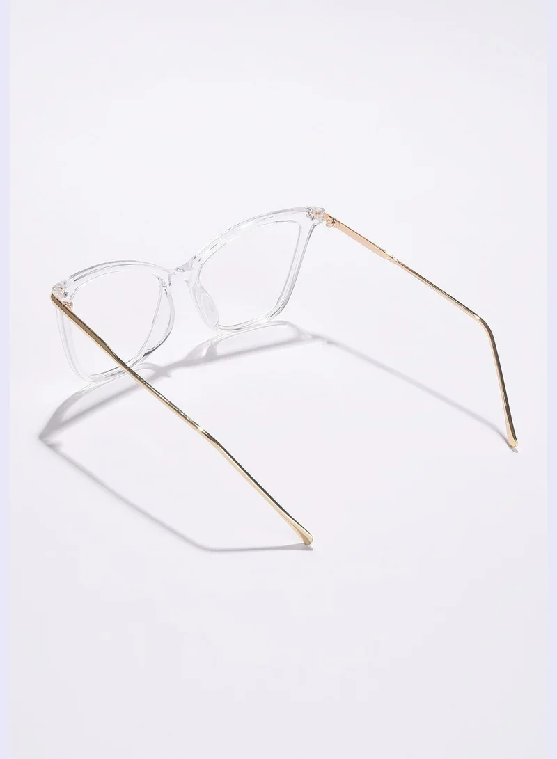 Haute Sauce Women Clear Lens Gold-Toned Cateye Sunglasses