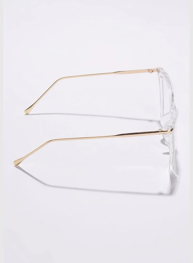 Haute Sauce Women Clear Lens Gold-Toned Cateye Sunglasses