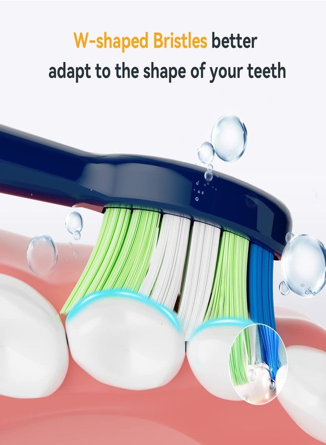 JTF Sonic Smart Toothbrush Genuine Standard Brush Heads, 3 Pack, Navy Blue, P200 - Image 4