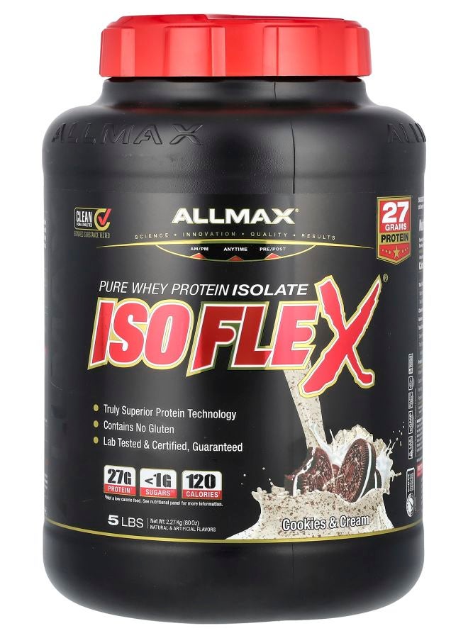 Allmax ISOFLEX® Pure Whey Protein Isolate Cookies & Cream 5 lbs (2.27 kg)