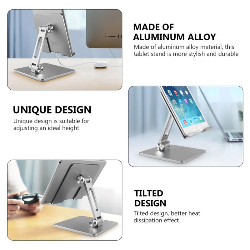 Aluminum Alloy Adjustable Laptop Stand Portable Desktop Cooling Rack Silver for Office Home - Image 4