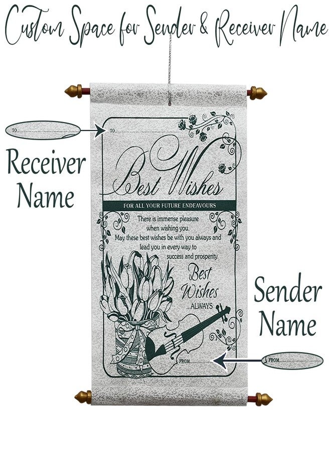 Natali Traders Best Wishes Scroll Card - for New Job, Best of Luck,House Warming, Exams - Gift for Best Wishes - Image 2