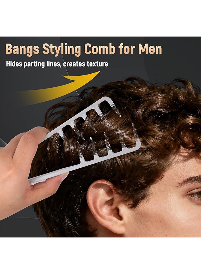 مشط نسيجي من قطعتين، مشط تصفيف ذو أسنان واسعة، أداة لتكثيف الجذور، أمشاط تصفيف شعر بومبادور للرجال، إكسسوار تصفيف شعر الغرة للنساء، أمشاط تصفيف الشعر للحلاقين - Image 2