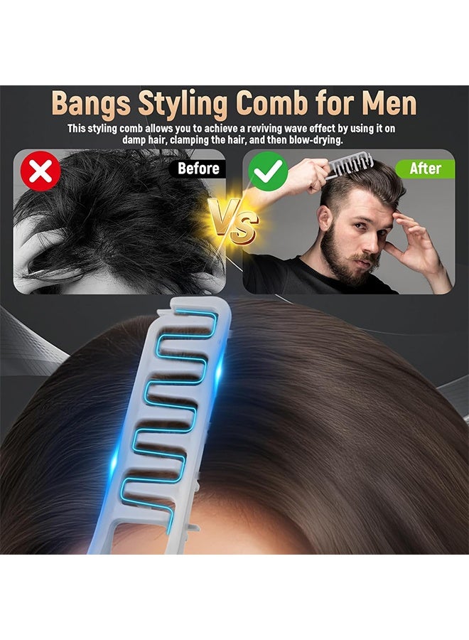 مشط نسيجي من قطعتين، مشط تصفيف ذو أسنان واسعة، أداة لتكثيف الجذور، أمشاط تصفيف شعر بومبادور للرجال، إكسسوار تصفيف شعر الغرة للنساء، أمشاط تصفيف الشعر للحلاقين - Image 3