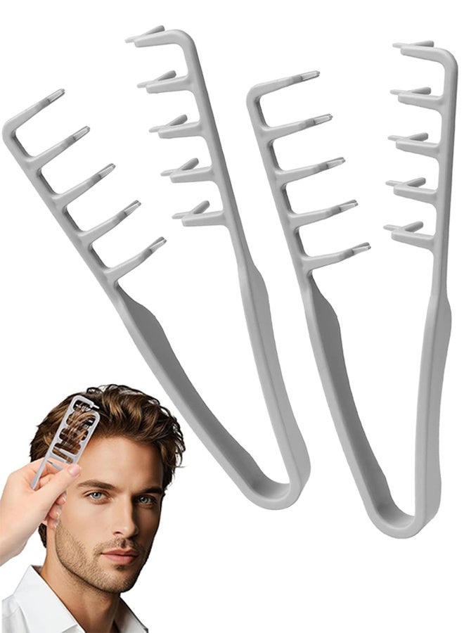 مشط نسيجي من قطعتين، مشط تصفيف ذو أسنان واسعة، أداة لتكثيف الجذور، أمشاط تصفيف شعر بومبادور للرجال، إكسسوار تصفيف شعر الغرة للنساء، أمشاط تصفيف الشعر للحلاقين - Image 1