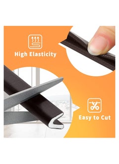 KASTWAVE Weather Stripping Door Seal Strip, Self-Adhesive V Shape PU Foam Weather Strip for Door/Windows, 19.7 Feet Long Door Frame Seal Door Insulation Anti Collision Soundproof  - Image 3