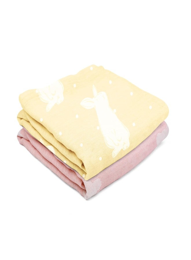 Doctor Towels, Aloe Vera Baby Bath Towel | Clinically Tested & Antimicrobial Baby Towel | 60 x 120 cm Soft Baby Towels for 0 to 2 Years | Quick Dry Baby Towels Newborn (Pack of 2 – Pink & Yellow) - Image 1