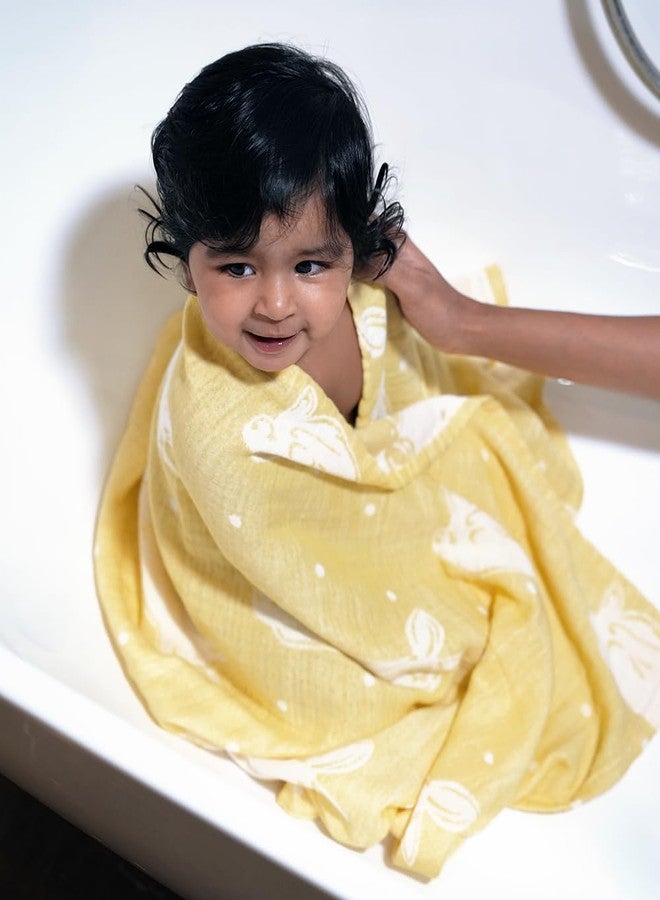 Doctor Towels, Aloe Vera Baby Bath Towel | Clinically Tested & Antimicrobial Baby Towel | 60 x 120 cm Soft Baby Towels for 0 to 2 Years | Quick Dry Baby Towels Newborn (Pack of 2 – Pink & Yellow) - Image 2