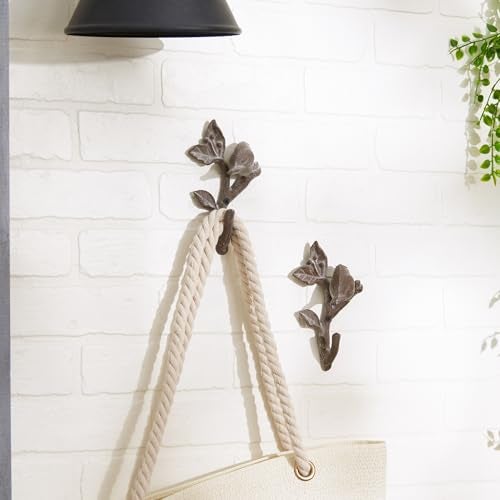 Zingz & Thingz Secret Garden Cast Iron Collection Decorative Birds Wall Hook Set, 4x1.5x6.5'', Bird with Leaves, 2 Count - Image 5