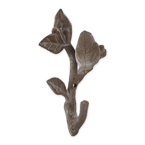Zingz & Thingz Secret Garden Cast Iron Collection Decorative Birds Wall Hook Set, 4x1.5x6.5'', Bird with Leaves, 2 Count - Image 3