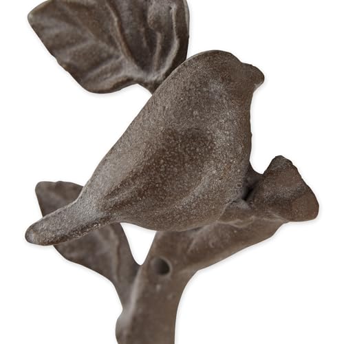 Zingz & Thingz Secret Garden Cast Iron Collection Decorative Birds Wall Hook Set, 4x1.5x6.5'', Bird with Leaves, 2 Count - Image 4