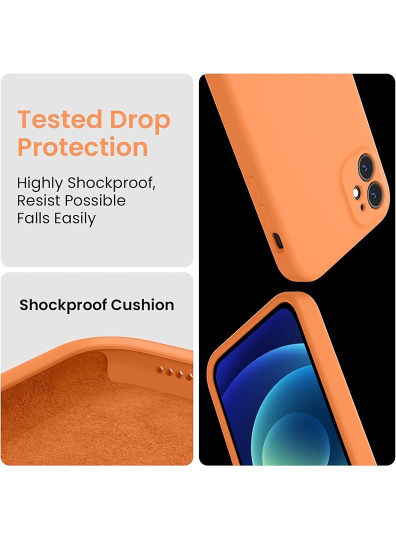 Theodor Protective Ultra Slim Fit Case Liquid Silicone Gel Cover with Full Body Protection Anti-Scratch Shockproof Case For iPhone 12 LIQUID SILICON ORANGE - Image 3