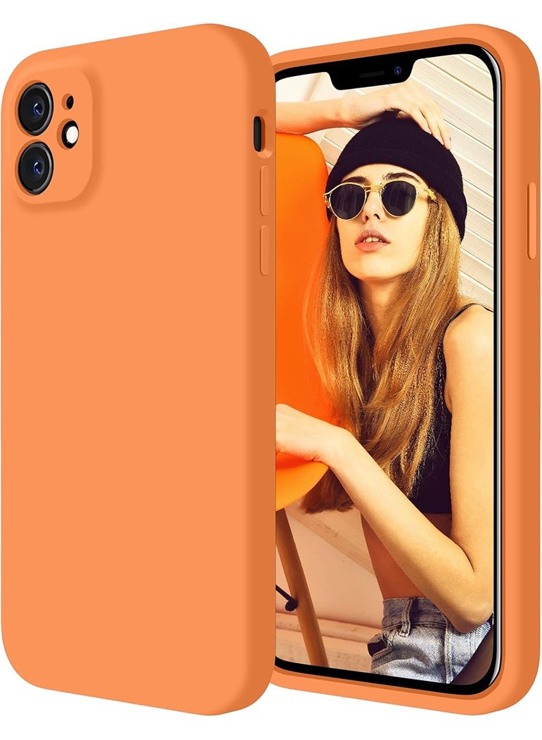 Theodor Protective Ultra Slim Fit Case Liquid Silicone Gel Cover with Full Body Protection Anti-Scratch Shockproof Case For iPhone 12 LIQUID SILICON ORANGE - Image 1