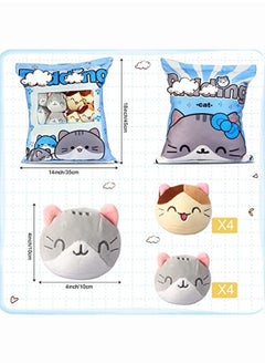 Civaner Cute Throw Pillows Plush Pillow Removable Fluffy Creative Doll Pillow Soft Stuffed Animal Toy Lovely Decorative Pillow For Boys Little Girls Sofa Party Decor (Cat Style17.7 X 13.8 Inch)  - Image 2
