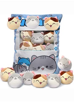 Civaner Cute Throw Pillows Plush Pillow Removable Fluffy Creative Doll Pillow Soft Stuffed Animal Toy Lovely Decorative Pillow For Boys Little Girls Sofa Party Decor (Cat Style17.7 X 13.8 Inch)  - Image 1